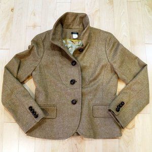 J. Crew EUC Bella Jacket Blazer Wool Heather Camel Size 8